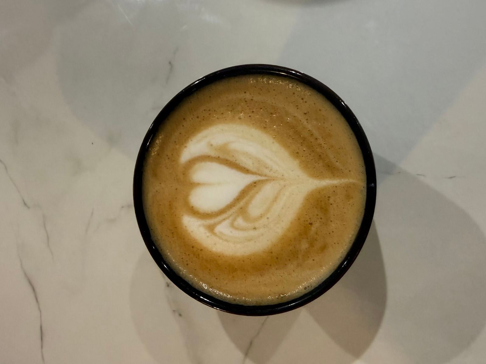 Latte art on a flat white